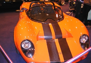 GD T70 - Gardner Douglas Sports Cars. Orange demo car at Stoneleigh